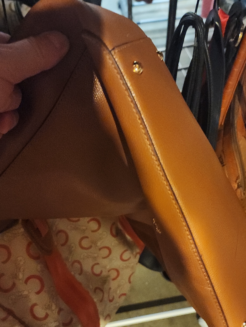 Ralph Lauren RLL Cognac Leather Tote with Gold Hardware - Clean! Large Tote! - Picture 10 of 11
